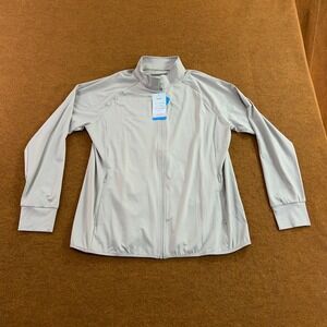 MAGCOMSEN Womens XL Gray Full Zip Thumbhole Athletic Jacket NWT